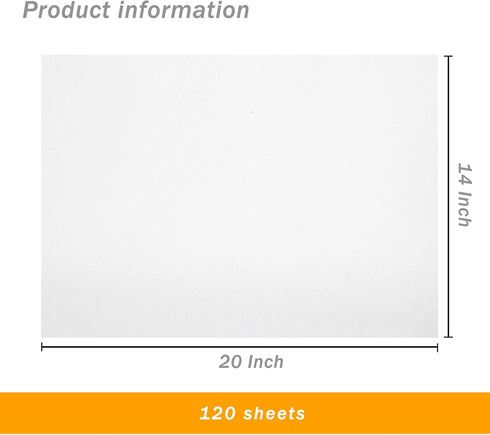 3 otters 120 Sheets White Tissue Paper, 14"x20" Tissue Paper for Gift Bags Gift Wrapping Paper for Bouquet Flowers Wedding Birthday DIY Project Cr...