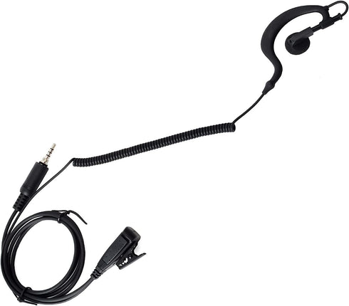 HYS G Shape Earpiece Headset with Built-in line mic PTT(Push to Talk) Ear Hook Earpiece Waterproof Jack for Yaesu Vertex VX-6R VX-7E VX-127 VX-170...