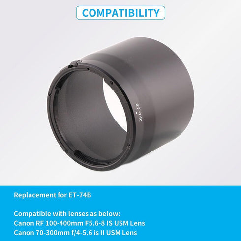 Camera Lens Hood Shade, Dedicated Bayonet Mount Hood Compatible for Canon RF 100-400mm F5.6-8 is USM Lens and EF 70-300mm f/4-5.6 is II USM Lens R...