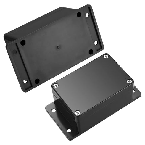 Electronic Project Box, 2pcs IP65 Waterproof Junction Box, ABS Plastic Black Electrical Boxes, Electric Project Case Enclosure Box with Fixed Ear ...