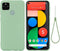 Cute Case for Pixel 5a Green Silicone Cover for 5a 5G, Soft Rubber Gel Case with Lanyard Girly Phone Case Women Case Matte Waterproof Shockproof P...