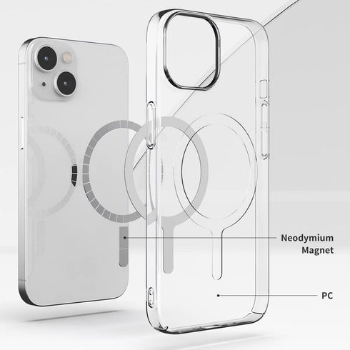 Sinjimoru iPhone 15 Plus Ultra Thin Clear Phone Cover for MagSafe Case, Non Yellowing Strong Magnetic Slim Fit iPhone Case Crystal Clear for iPhon...