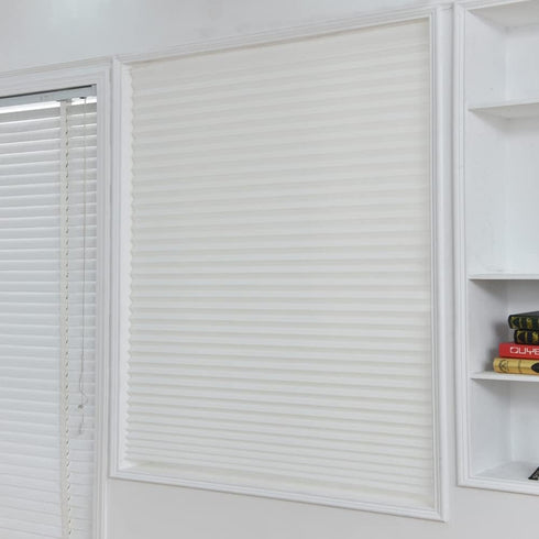 Temporary Blinds, Vertical Pleated Blinds No Drilling Self Adhesive Blinds Easy to Install Fits Blinds Window Roller for Bathroom Kitchen Living R...