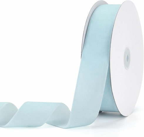 Light Blue Velvet Ribbon 2" x 20Yd,Great for Gift Wrapping,Hair Bows Making, Wreaths,Wedding and Christmas Party Decoration (Light Blue 2")...