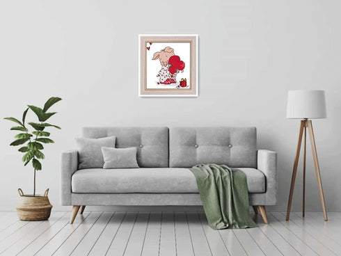 Amiiba Stamped Cross Stitch Kits, Animal Pig, Piggy Love DIY 11CT 9.4x9.4 inch (Pig)...