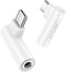 JSAUX 2 Pack Right Angle USB C to 3.5mm Audio Adapter, Type C to Aux Headphone Jack Adapter with 24bit DAC HiFi Dongle Compatible with Samsung Gal...