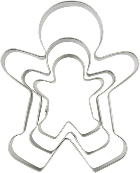 3 Piece Gingerbread Man Cookie Cutter Set, Christmas Shape Cookie Cutters Molds - 2.2 Inch, 3 Inch, 4.5 Inch...