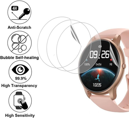 Screen Protector Compatible with Parsonver SR1 1.32” Round Screen Smartwatch, Soft TPU, 4-pack...