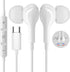 USB C Headphone for Samsung S23 FE S22 S21 S20 A53 A54 Wired Earbuds Magnetic in-Ear Type C Earphone with Microphone Volume Control Bass Stereo No...