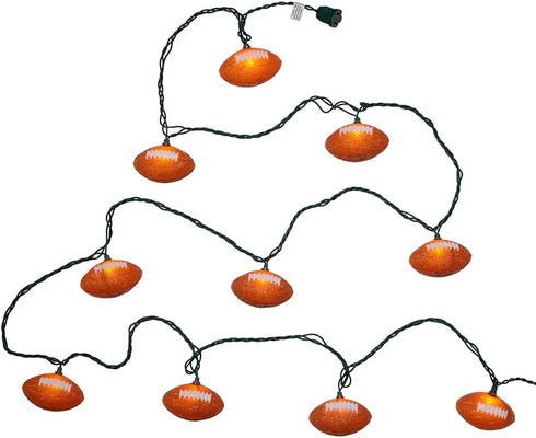 Kurt S. Adler Kurt Adler UL1368 Football Set, 10 Lights, Brown...
