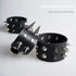 TURTLEDOVE Spike Rivets Cuff Bangle - Goth Black Leather Bracelet with Metal Studded - 80s Punk Rock Accessories for Men Women (3 PCS Spike Bracel...