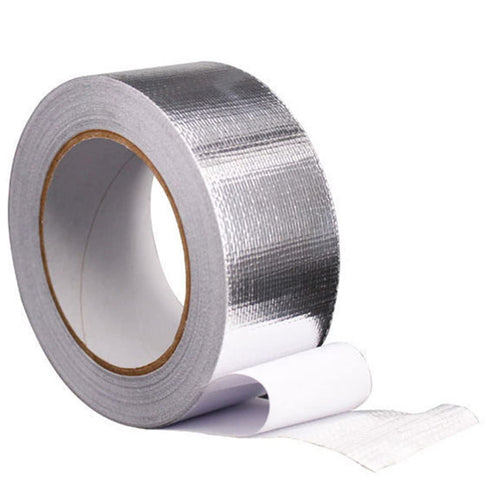 Glass Fiber Cloth Aluminum Foil Tape, Fireproof Self-Adhesive Tape High Temperature Leak Proof Tin Foil Duct Tape Seal Pipe Insulation Tear Resist...