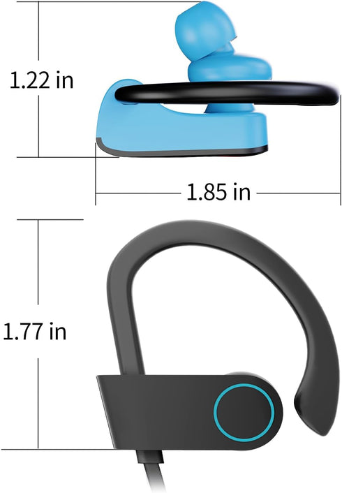 Bluetooth Headphones, Wireless Headphones 16H Playtime Wireless Earbuds with Mic Stereo in-Ear Earphones, IPX7 Waterproof Sports Headphones Sound ...