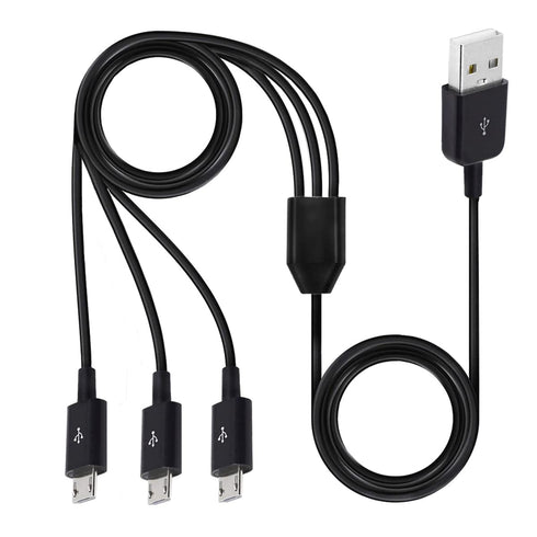 Herfair 3-in-1 Micro USB Splitter, 480Mbps Data Sync, 3 USB to Multi Micro USB Adapter Wires Leads for All Micro USB Equipped Devices......