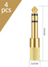 4 Pcs 6.35mm (1/4 inch) Male to 3.5mm (1/8 inch) Female Stereo Headphone Adapters, 3.5mm/1/8'' Female to 6.35mm/1/4'' Male Stereo Audio Adapter Ja...