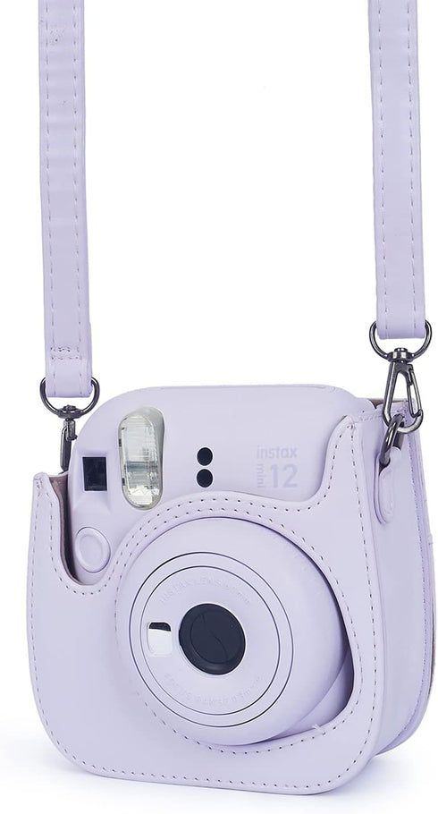 Instant Mini 12 Protective Camera Case for Fujifilm Instax Mini 12/11,Premium Leather Camera Bag Cover with Pocket and Removable&Adjustable Strap ...