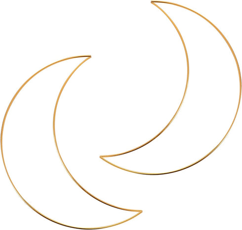 2pcs Gold Moon Hanging Ornament Rings - 10 Inch Metal Craft Rings for DIY Crafts, Macrame and Dream Catcher Supplies, Wedding Occasion...