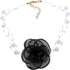 Camellia Rose Flower Choker Necklace Vintage Artificial Pearl Necklace for Women, Elegance Neck Accessories Wedding Party Necklaces Summer Necklac...
