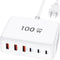 100W GaN USB C Fast Charger Block Compact 6 Port GaN Charging Station HUB Brick Portable Wall PD Charger Power Adapter for iPhone 15 14 13 12 Pro ...