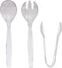 VeZee's Plastic Serving Utensils, Clear Heavy Duty Disposable utensil | Set 10" Spoons 10" Forks 6" Tongs | 6 Each in One Set| 18 Pcs...