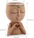 Meltset Face Planters Pots Head Unique Face Flower Pot Head Planter for Indoor Plants Cute Small Succulent Pots Indoor Plant Pot with Drainage (Br...