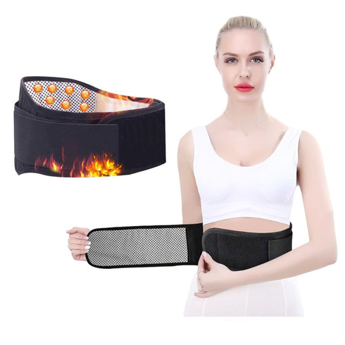 Heating Lower Back Brace Back Support Belt for Pain Relief Heated Back Brace Magnetic Therapy Waist Belt Wrap Adjustable Heating Lumbar Support Be...