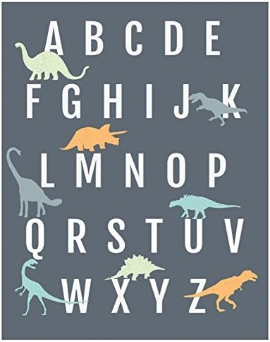 Dinosaur Alphabet Wall Art Print 16x20 Inch Print, Nursery Decor, ABC Poster, Kid's Room Decor, Gender Neutral Nursery Decor, Baby Room Decor, Pla...