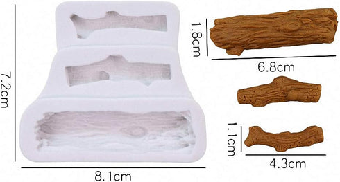 3Pcs/Set Forest Animal Silicone Fondant Molds Squirrel Chocolate Candy Mould Lumberjack Woodland Stump Pine Cones Wooden Tree Trunk Polymer Clay M...