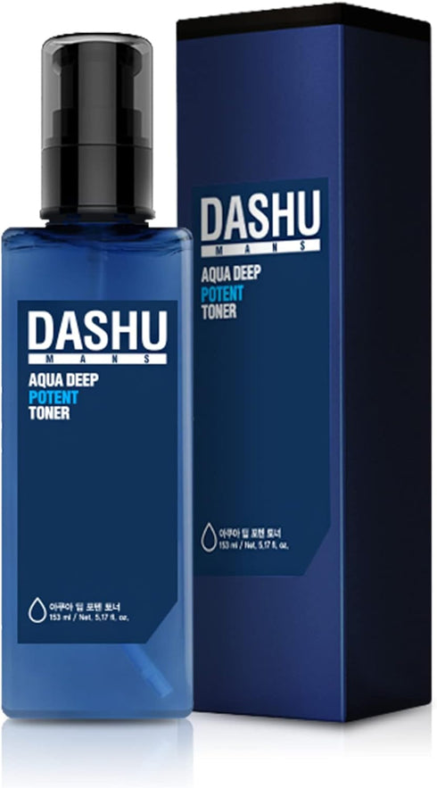 DASHU Mens Aqua Deep Potent Toner 5.17fl oz – Facial Toner, Tightens pores, All Skin Types, Recondition and purify Skin, Anti-Aging, Dead Skin Car...