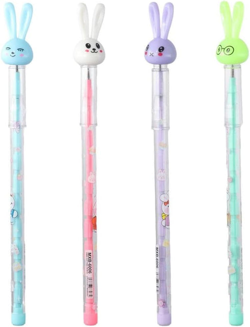 Cute Bunny Sharpening Pencils, with Replacable Refills,Stackable Pencils, Cute Rabbit Pencils...
