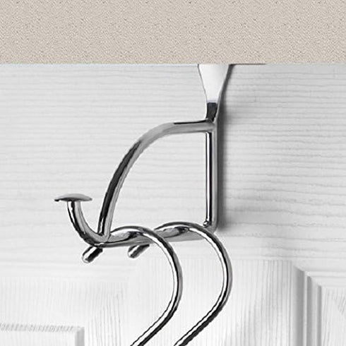 Spectrum Diversified Designs Hanger Holder & Hook, Extender Over-the-Door Closet, Bedroom & Laundry Room, Hanging Clothes Drying Rack, Chrome...