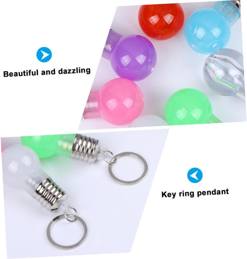 DOITOOL 21pcs Color Luminous Key Chain Funny Keychains Light up Toys Led Color Led Keychain Halloween Key Ring Flashing Led Bulbs Led Light Bulb U...