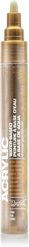 Montana Cans Montana Acrylic Paint Marker, 2mm, Fine Nib, Metallic Gold (059427)...