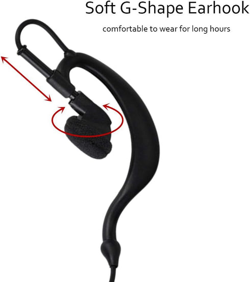Walkie Talkie Headset for Baofeng BF-888s Kenwood TK-3160 TK-3230 NX-300 Two Way Radio with Mic PTT Surveillance Earpiece,G Shape...