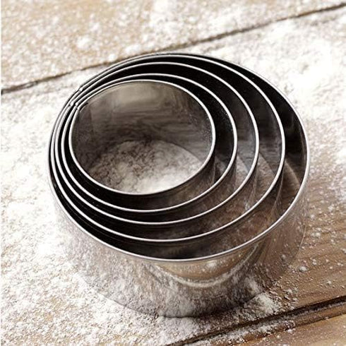 5 Pcs Stainless Steel Cookie Biscuit Cutters - Dumpling Donut Doughnut Pastry Cutters/Round Cake Cookie Scone Cutters Molds for Cooking Baking by ...