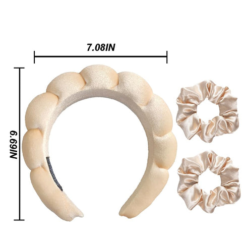 Spa Headbands for Women, Sponge Headband for Washing Face Adjustable Makeup Headbands Terry Cloth Puffy Soft Skincare Headbands Elastic for Girls ...