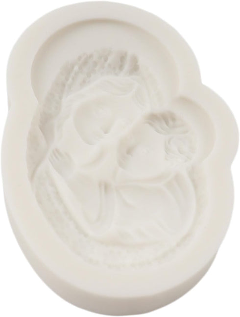 Virgin Mary Silicone Mold Mother and Baby Fondant Molds for Cake Decoration Cupcake Topper Sugar Craft Chocolate Candy Gum Paste Polymer Clay...