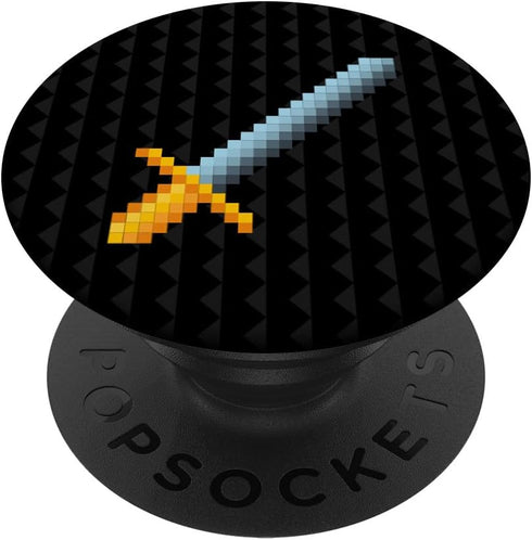 Pixel Sword Gamer Gaming Kids Boys PopSockets Adhesive PopGrip...