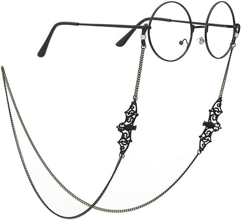 Pinksee Women Men Glasses Chain Black Bat Eyeglass Strap Holder Eyewear Retainer...