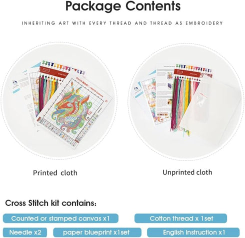 CROSSDECOR Cross Stitch Kits for Adults Beginners Full Range of Cross-Stitch Kits Stamped Embroidery Set Flower Patterns Arts Craft Kits for Home ...