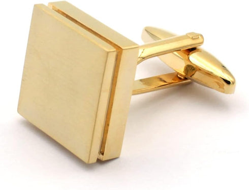 Brushed Square Gold Cufflinks...