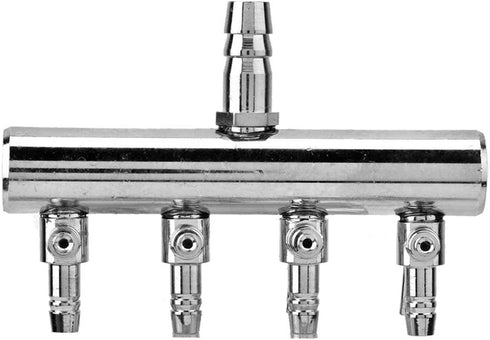Aquarium Air Flow Valves, Manifolds Distributor Stainless Steel Splitter 4 Way T Shaped Control Valve Pump Lever Line Metal Regulator Gang Splitte...