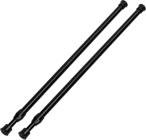 2 Pack Tension Curtain Rod 15.7-28 Inch, Small Short Adjustable Extendable Spring Loaded Rods for Windows Cabinet Blinds Closet Bedroom Kitchen Ba...