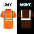 HYCOPROT High Vis Reflective T Shirt Short Sleeve Safety Mesh Quick Dry Shirts (Orange-ms, Small)...