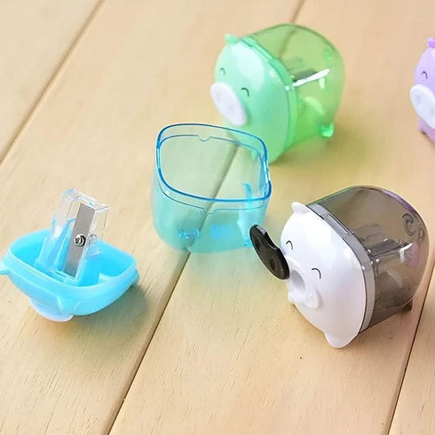 5Pcs Cute Color Random Animal Pig Candy Colored Pencil Sharpener Kids School Supplies Stationery...