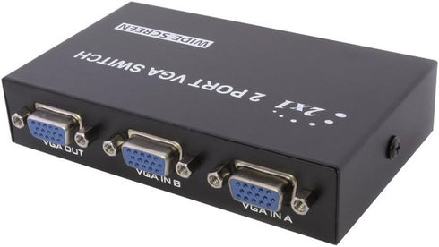 2 Port VGA SVGA Monitor Sharing Switch Box 2 in 1 Out for LCD PC TV Monitor...