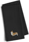 Caroline's Treasures BB3420BKTWE Corgi Black Embroidered Towel Set of 2 Decorative Bathroom Guest Hand Towel for Hand, Face, Tea, Dishcloth, 19 X ...
