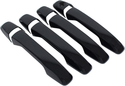 NewYall Black Exterior Door Handle Covers for Ford Edge Explorer 2011-2016 Outer Front Rear Left Driver and Right Passenger Side...