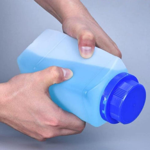 Othmro 5pcs Plastic Lab Chemical Reagent Bottles, 1000ml/33.81oz Wide Mouth Liquid/Solid Square Sample Storage Container Sealing Bottles with Anti...