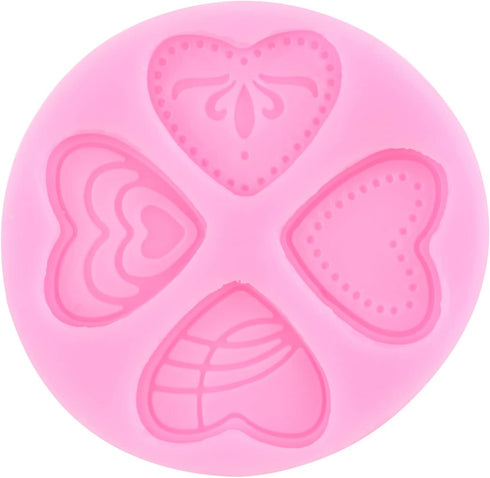 Heart Shaped Fondant Molds Heart Chocolate Silicone Molds For Wedding Cake Decorating Cupcake Topper Candy Polymer Clay Gum Paste Set Of 4...